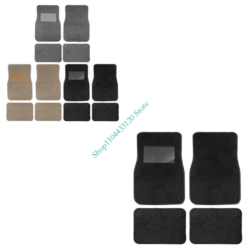 Car Floor Mats Universal Waterproof Leather - 0XXD 4PCS Universal รถพรมปูพื้น PVC Flocking