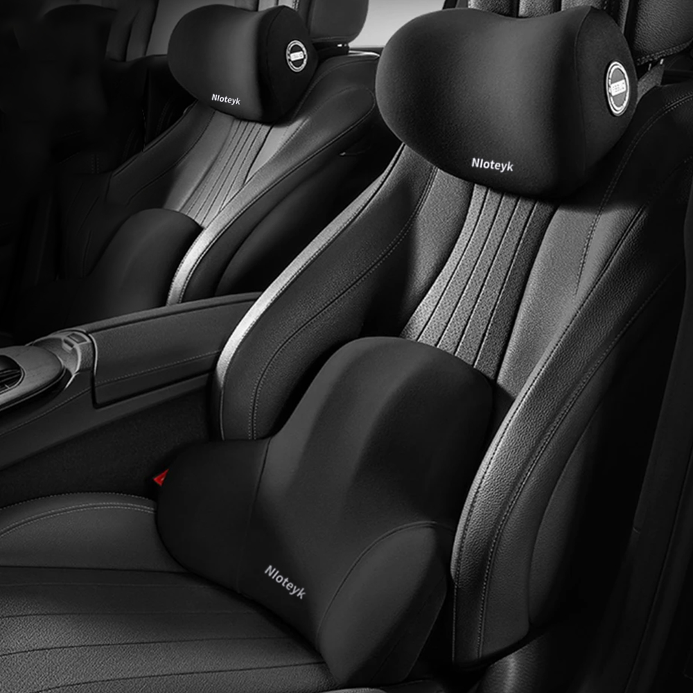 Memory Foam Car Neck Pillow Lumbar Support - รถคอเบาะหน่วยความจําโฟมป้องกันเอวกลับสนับสนุนBreathable Universal Car Headrestหมอนรถอุปกรณ์