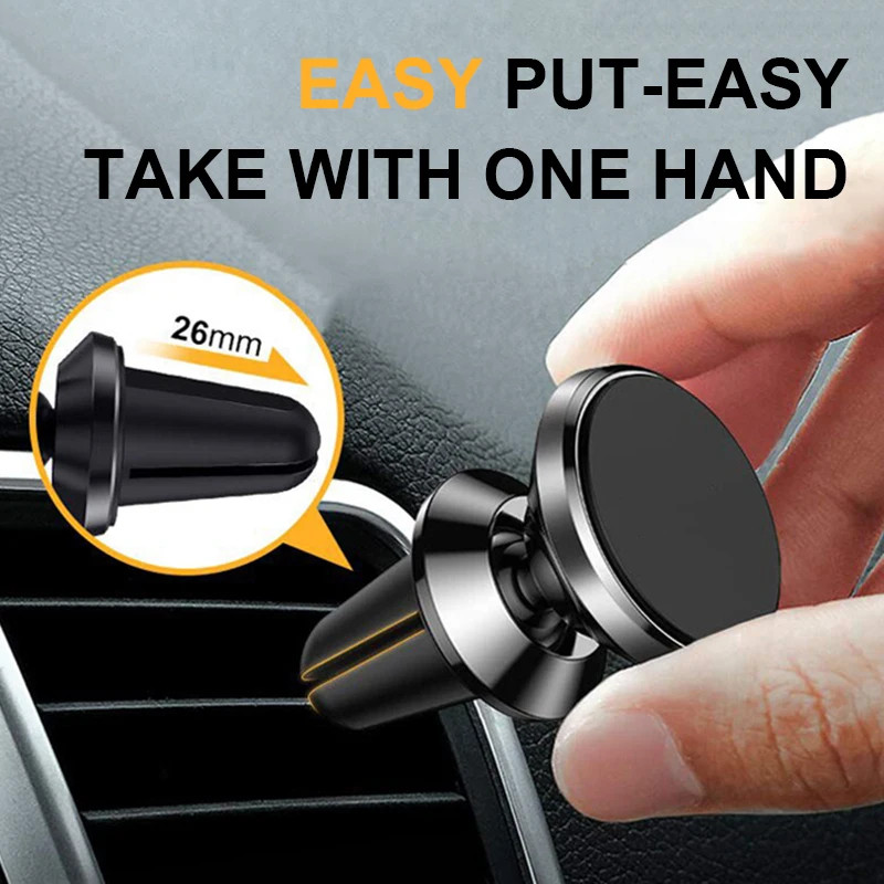 Magnetic Phone Holder For Car Vent - ที่ยึดโทรศัพท์ในรถยนต์แบบแม่เหล็กอเนกประสงค์ 360 องศา ° ที่ยึดโทรศัพท์มือถือแบบแม่เหล็กปรับระดับได้สำหรับช่องระบายอากาศ ใช้ได้กับ