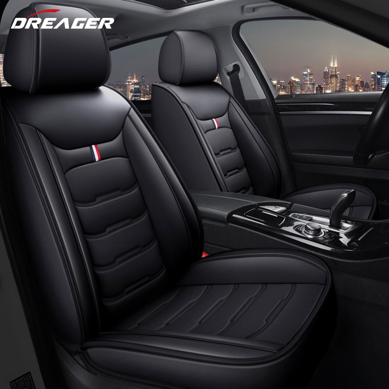 Leather Car Seat Covers Full Set Universal - Universal รถที่นั่งครอบคลุม Mats หนัง PU Auto