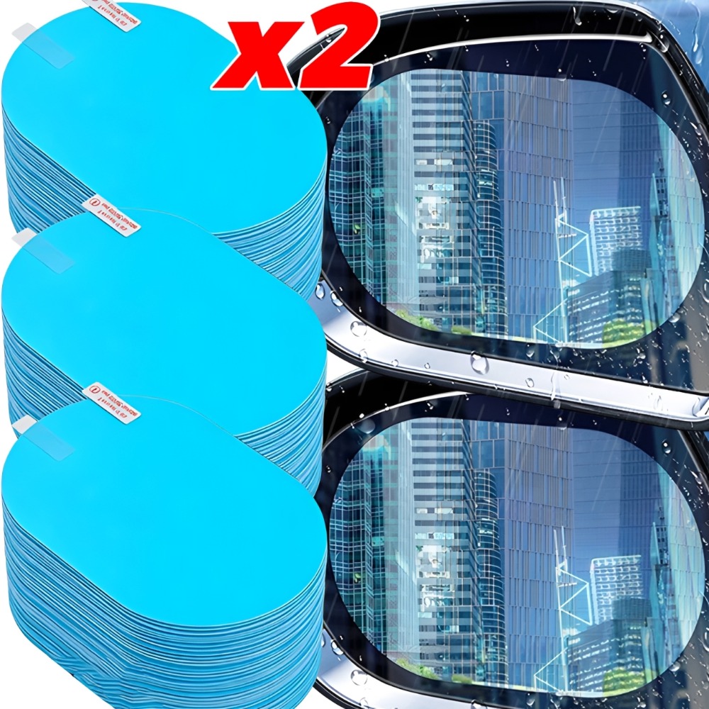 Anti Glare Car Rearview Mirror Film - ฟิล์มกันฝ้า กันแสงสะท้อน กันฝน สำหรับกระจกมองหลังรถยนต์ แบบสากล 2/1