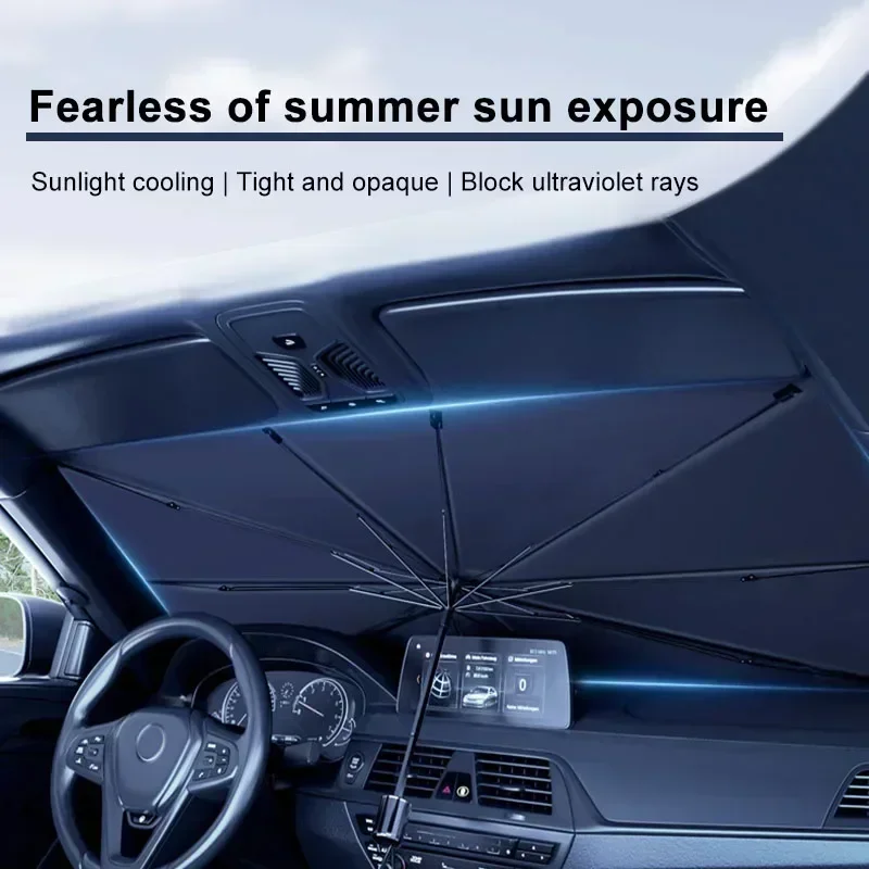 Car Sunshade Windshield Umbrella Foldable - ร่มบังแดดรถยนต์ ร่มกันแดดหน้ารถ พับได้ ป้องกันความร้อนในฤดูร้อน อุปกรณ์เสริมในรถยนต์