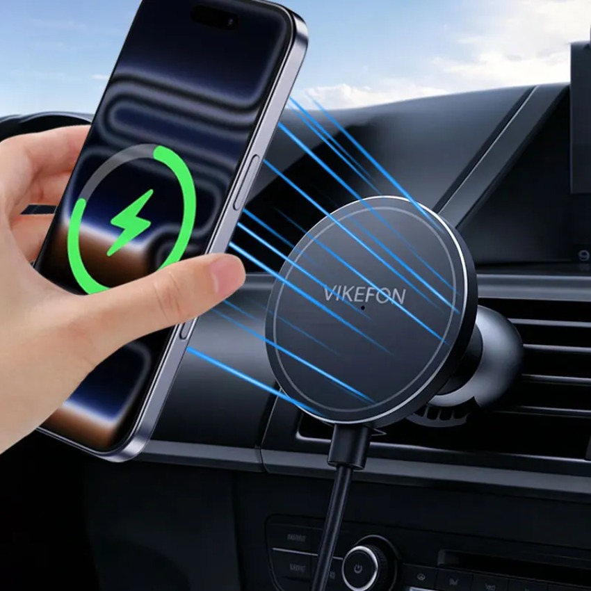 Magnetic Phone Holder For Car Vent - ที่ชาร์จไร้สายในรถยนต์ ที่วางโทรศัพท์แบบแม่เหล็ก คลิปหนีบช่องแอร์ ขายึดที่มั่นคง แม่เหล็กแรงสูง ชนิด