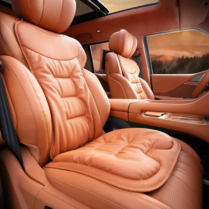 Leather Car Seat Covers Full Set Universal - ผ้าคลุมเบาะรถยนต์หนังนัปปะอเนกประสงค์แบบนุ่ม, เบาะรองนั่งในรถยนต์ที่ระบายอากาศได้ดี, ผ้าคลุมเบาะรถยนต์แบบครบชุด, เบาะรองนั่งในรถยนต์