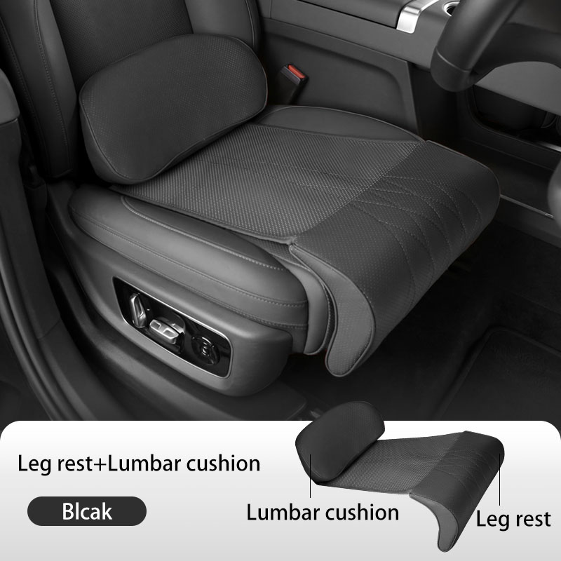 Memory Foam Car Neck Pillow Lumbar Support - เบาะรองนั่งหนัง Nappa พร้อมที่พักขาเสริม เมมโมรี่โฟม พร้อมพนักพิงหลัง อุปกรณ์ตกแต่งภายในรถยนต์