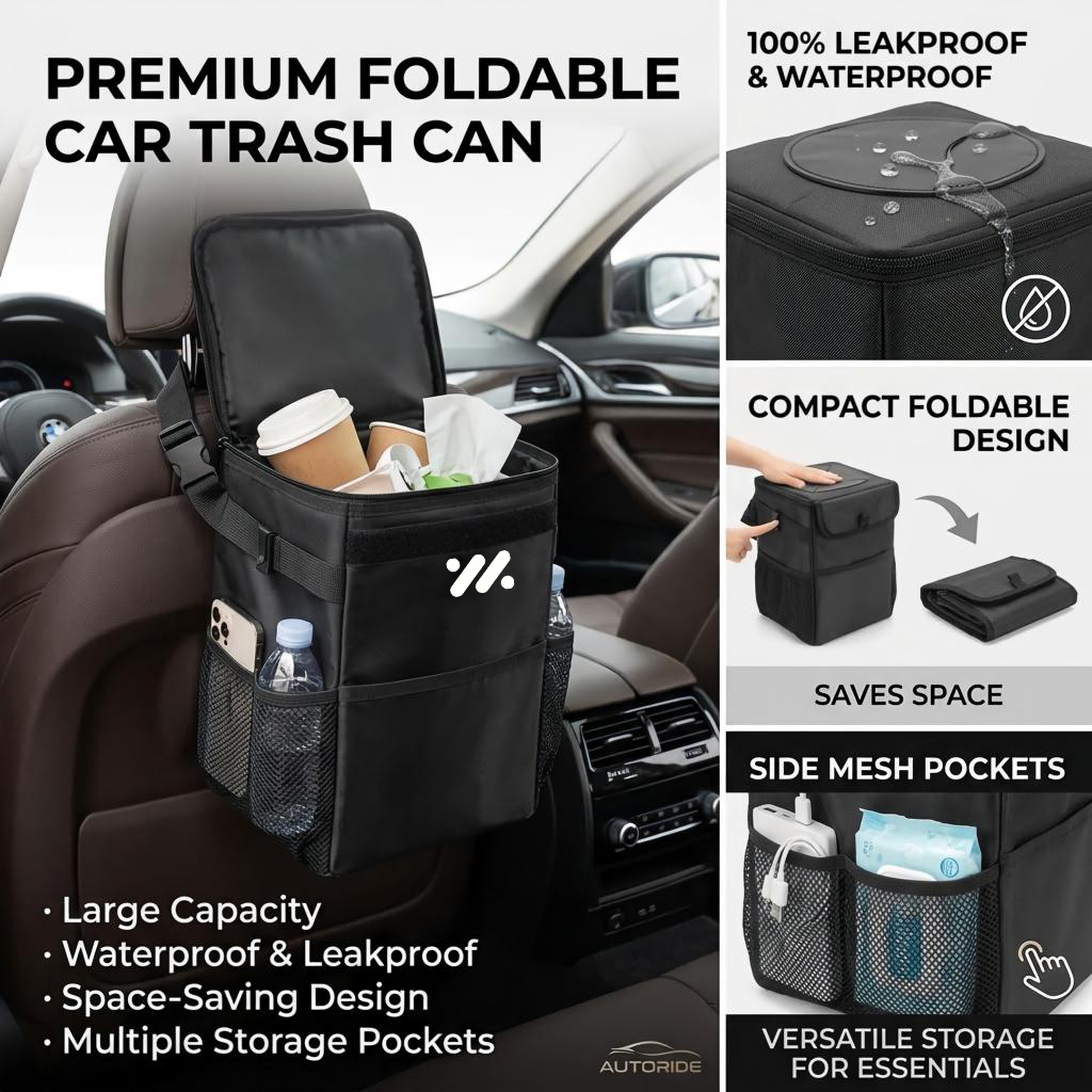 Waterproof Car Trash Can With Lid - ถุงเก็บของในรถยนต์กันน้ำ ถุงเก็บของในรถแบบถอดได้และพกพาสะดวก สำหรับ IM LS7 L7