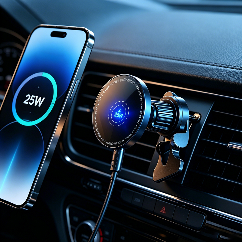 Magnetic Phone Holder For Car Vent - ที่ยึดโทรศัพท์ในรถยนต์แบบแม่เหล็ก UYUXIO สำหรับชาร์จไร้สาย กำลังไฟ 25W ชาร์จเร็วพิเศษ