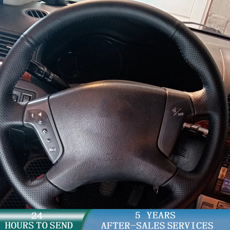 Car Steering Wheel Cover Anti Slip Breathable - ที่กำหนดเองพวงมาลัยรถมือเย็บหนังลื่น Braid อุปกรณ์เสริมสำหรับรถยนต์สำหรับ Toyota Avensis 2003-2007