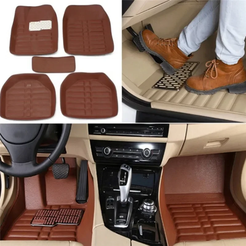 Car Floor Mats Universal Waterproof Leather - ใหม่หรูหราหนังรถสําหรับ Universality เท้า Coche อุปกรณ์เสริมพรมกันน้ํา Anti
