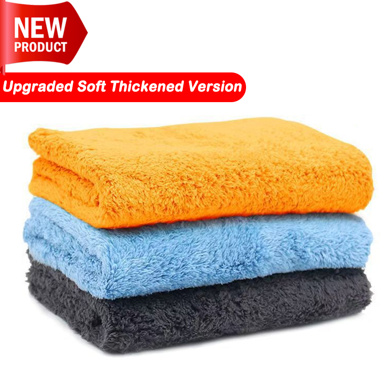 Microfiber Car Drying Towel Super Absorbent - ผ้าไมโครไฟเบอร์หนาพิเศษสำหรับล้างรถ ไม่เป็นขุย สีไม่ตก ซึมซับน้ำได้ดีเยี่ยม ไม่ทิ้งคราบน้ำ อุปกรณ์ทำความสะอาดรถยนต์