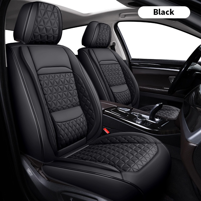 Leather Car Seat Covers Full Set Universal - ชุดหุ้มเบาะรถยนต์แบบเต็มชุด, หนังนาปป้าอเนกประสงค์สำหรับรถยนต์ส่วนใหญ่ SUV รถกระบะ, ผ้าคลุมเบาะรถยนต์สำหรับ 5