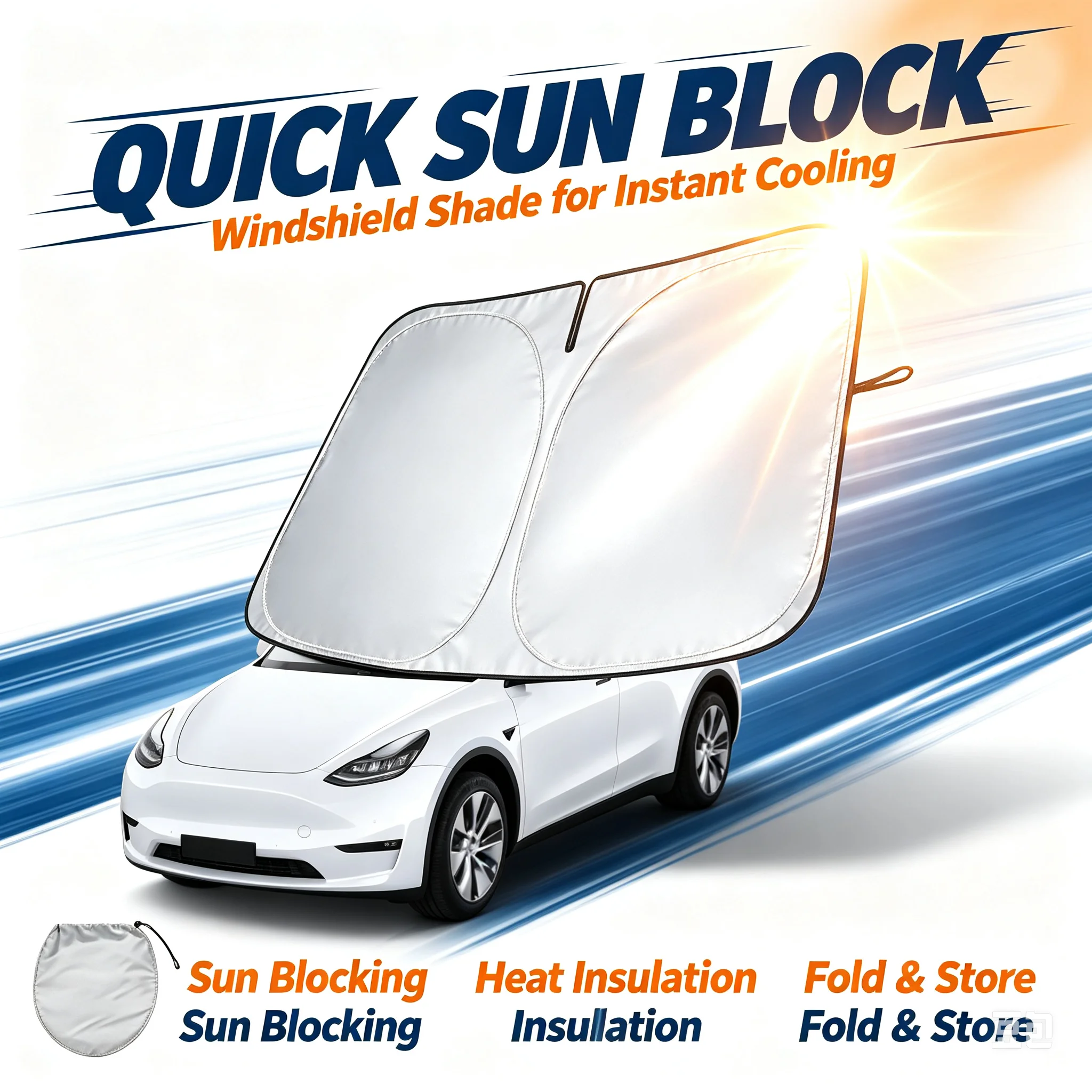 ร่มบังแดดรถยนต์ ป้องกันรังสียู - Car Sunshade Windshield Umbrella Foldable บทวิจารณ์และราคา