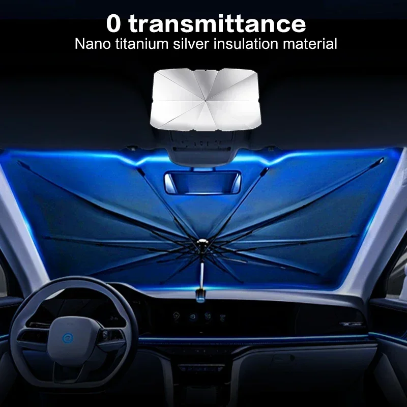 ร่มบังแดดรถยนต์ ร่มกันแดดหน้าร - Car Sunshade Windshield Umbrella Foldable บทวิจารณ์และราคา