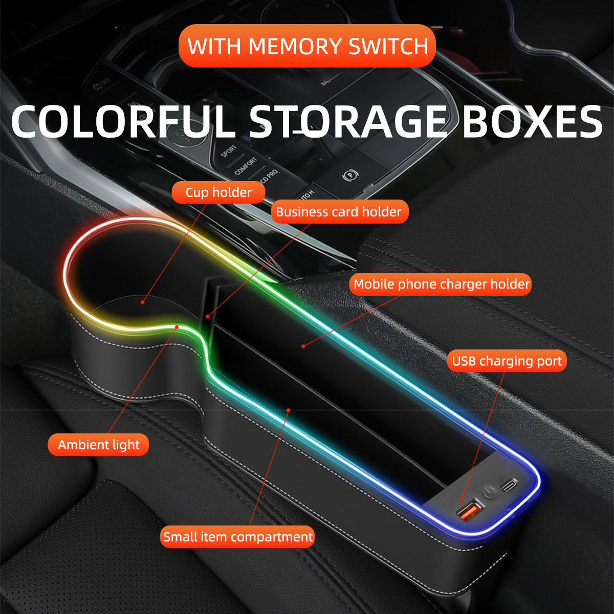 ที่วางแก้วพร้อมช่องชาร์จ USB แ - Seat Gap Filler Organizer With Usb Charger บทวิจารณ์และราคา