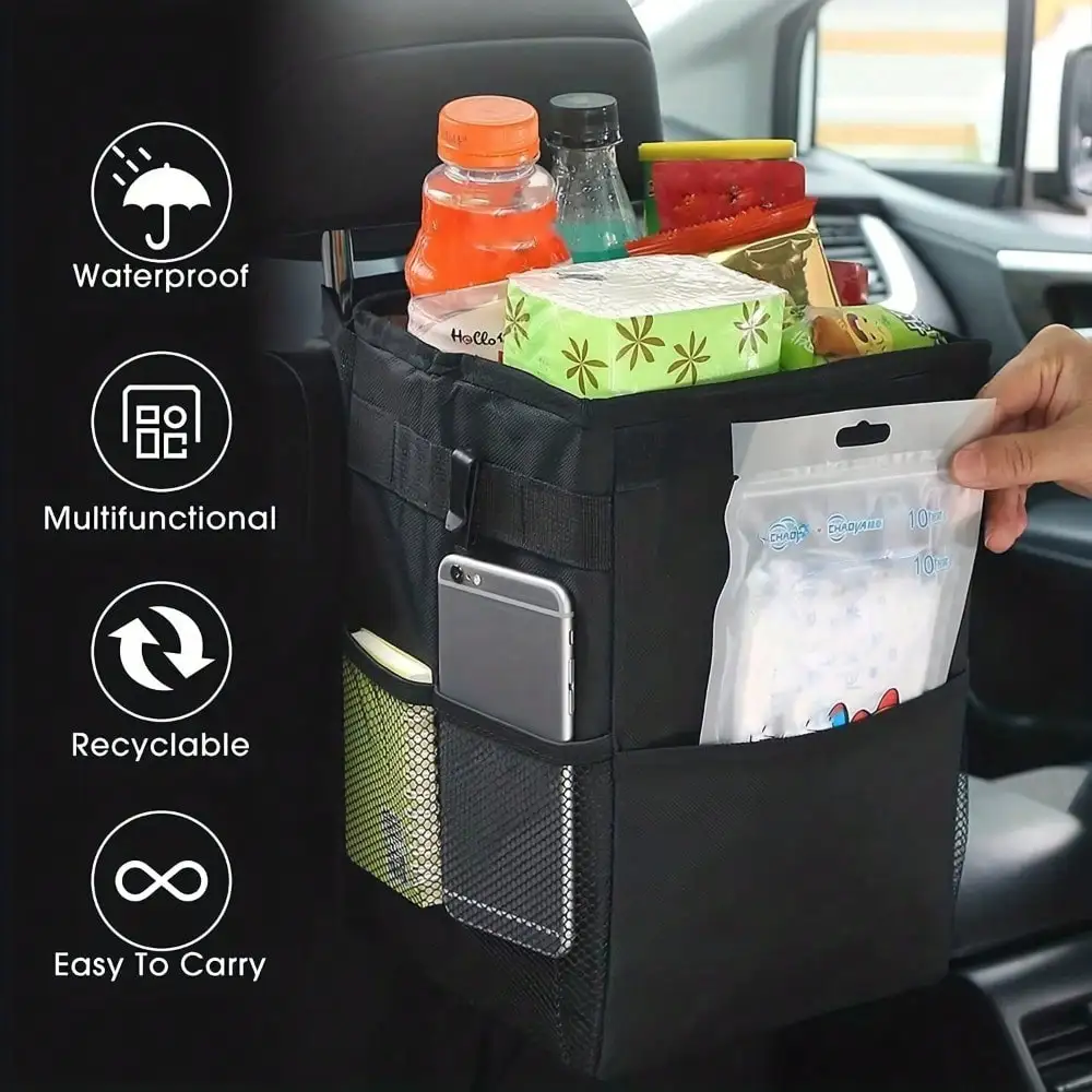 ถังขยะในรถยนต์แบบพกพา กันน้ำ พ - Waterproof Car Trash Can With Lid บทวิจารณ์และราคา