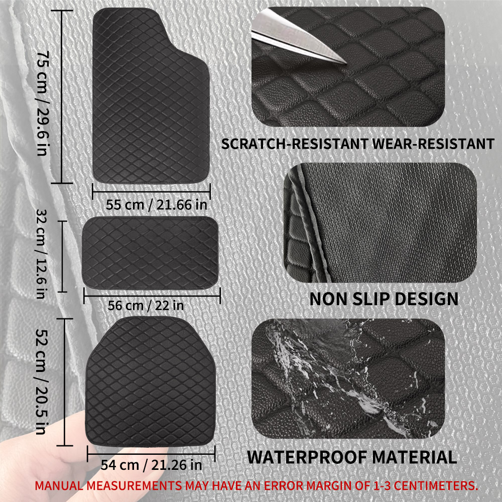 แผ่นรองพื้นรถยนต์หนัง 5 ชิ้น แ - Car Floor Mats Universal Waterproof Leather บทวิจารณ์และราคา