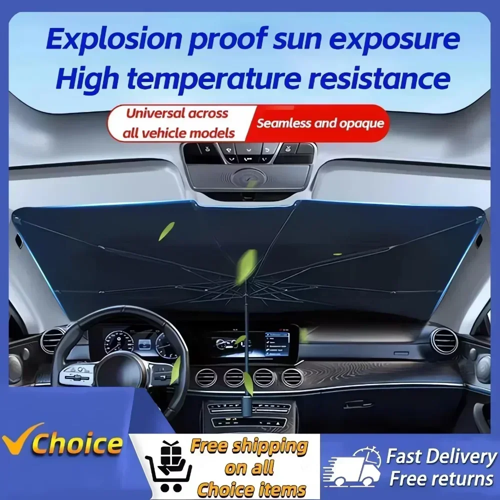 แผ่นบังแดดกระจกรถยนต์, ร่มบังแ - Car Sunshade Windshield Umbrella Foldable บทวิจารณ์และราคา