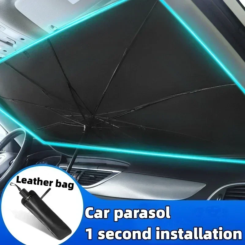 แผ่นบังแดดกระจกรถยนต์, ร่มบังแ - Car Sunshade Windshield Umbrella Foldable บทวิจารณ์และราคา
