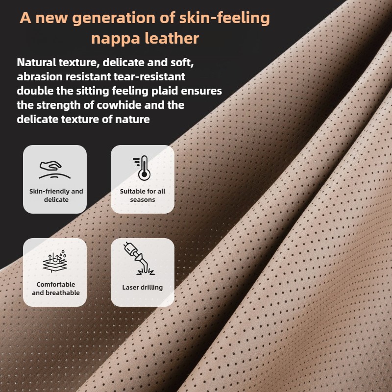 ผ้าคลุมเบาะรถยนต์หนัง Nappa นุ - Leather Car Seat Covers Full Set Universal บทวิจารณ์และราคา
