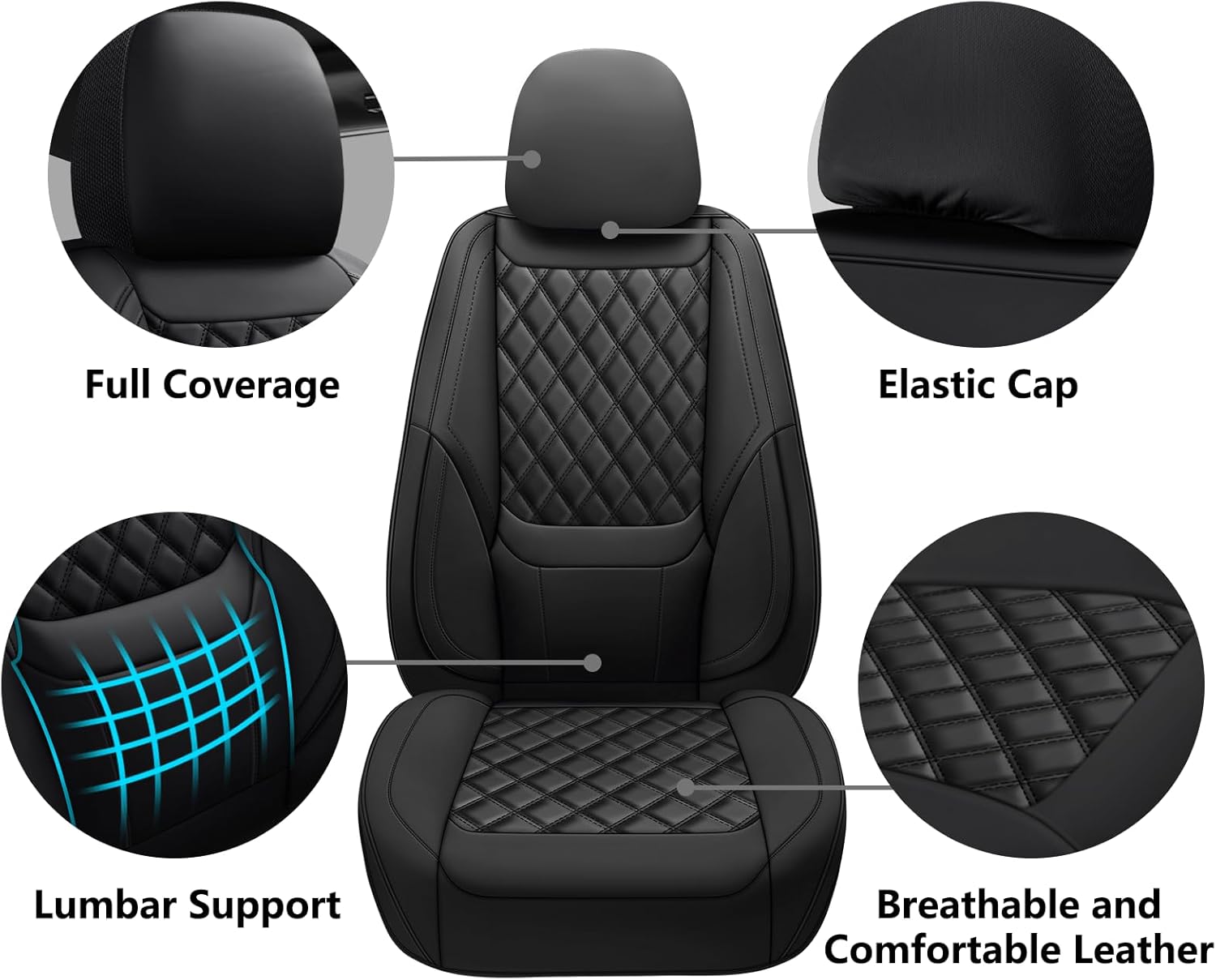 ชุดหุ้มเบาะรถยนต์หนังเทียมแบบธ - Leather Car Seat Covers Full Set Universal บทวิจารณ์และราคา
