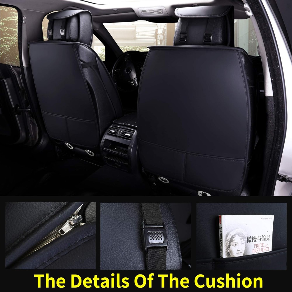 ชุดหุ้มเบาะรถยนต์ 5 ชิ้น แบบเต - Leather Car Seat Covers Full Set Universal บทวิจารณ์และราคา