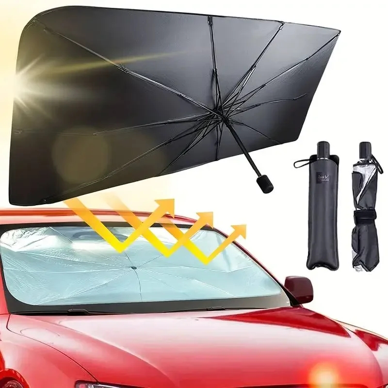ร่มบังแดดหน้าร่มกันแดดแผ่นกรอง - Car Sunshade Windshield Umbrella Foldable บทวิจารณ์และราคา