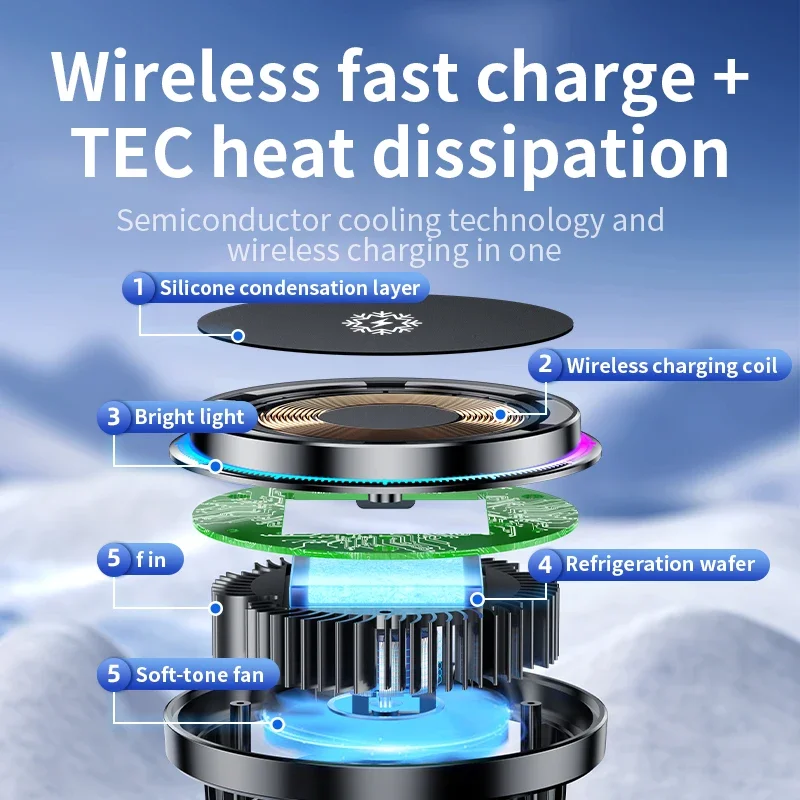 ICE Cooling Magnetic Wireless  - Wireless Car Charger Mount Fast Charging บทวิจารณ์และราคา