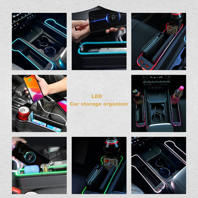 LED รถที่นั่งรอยแยกกล่องเก็บรถ - Seat Gap Filler Organizer With Usb Charger บทวิจารณ์และราคา