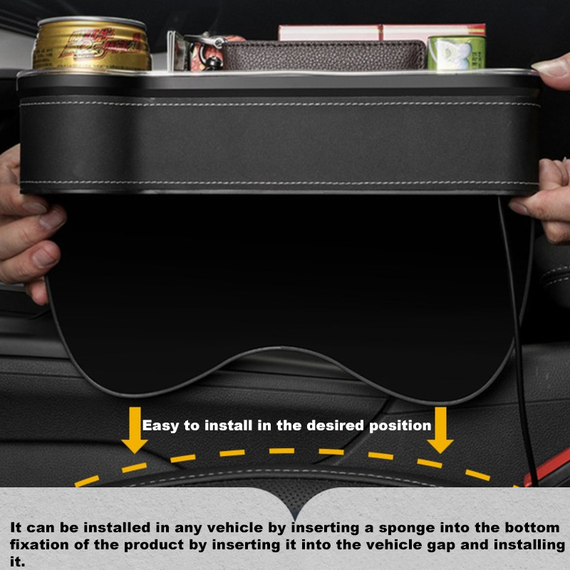 LED รถที่นั่งรอยแยกกล่องเก็บรถ - Seat Gap Filler Organizer With Usb Charger บทวิจารณ์และราคา