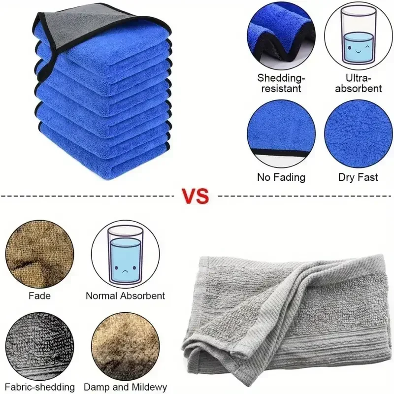 ผ้าไมโครไฟเบอร์สำหรับทำความสะอ - Microfiber Car Drying Towel Super Absorbent บทวิจารณ์และราคา