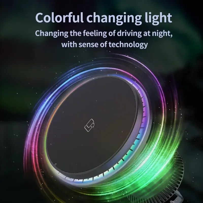 LED/RGB ที่ชาร์จไร้สายในรถยนต์ - Wireless Car Charger Mount Fast Charging บทวิจารณ์และราคา