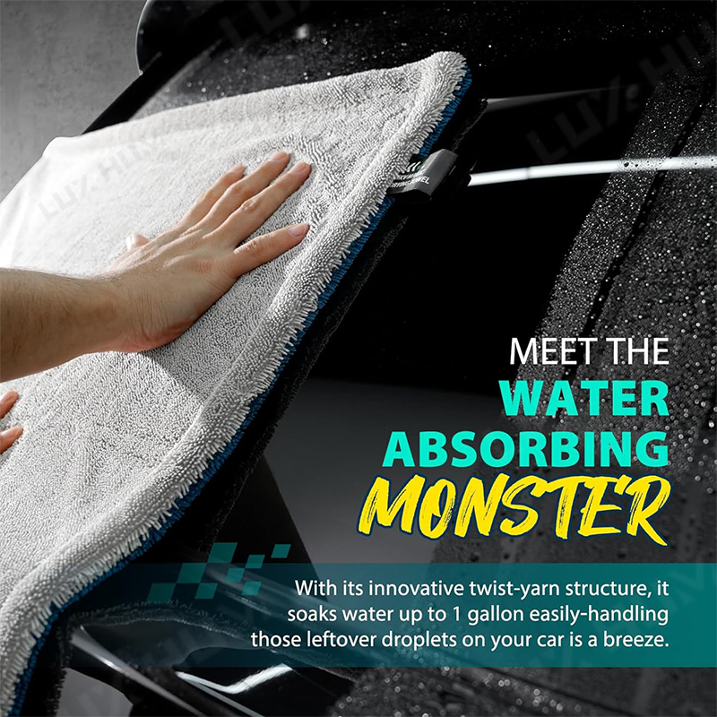 ผ้าเช็ดรถไมโครไฟเบอร์หนา 1400G - Microfiber Car Drying Towel Super Absorbent บทวิจารณ์และราคา