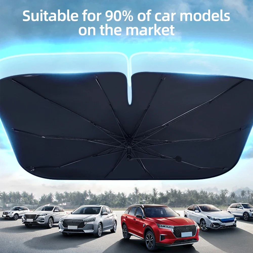 ม่านบังแดดรถยนต์ร่มด้านหน้ากระ - Car Sunshade Windshield Umbrella Foldable บทวิจารณ์และราคา