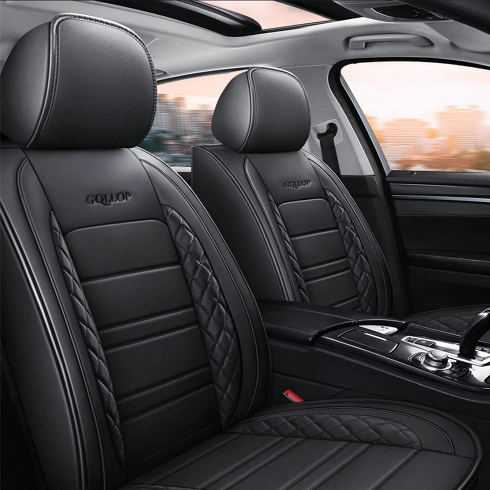 ปลอกหมอนอิงที่นั่งอัตโนมัติ,ชุ - Leather Car Seat Covers Full Set Universal บทวิจารณ์และราคา