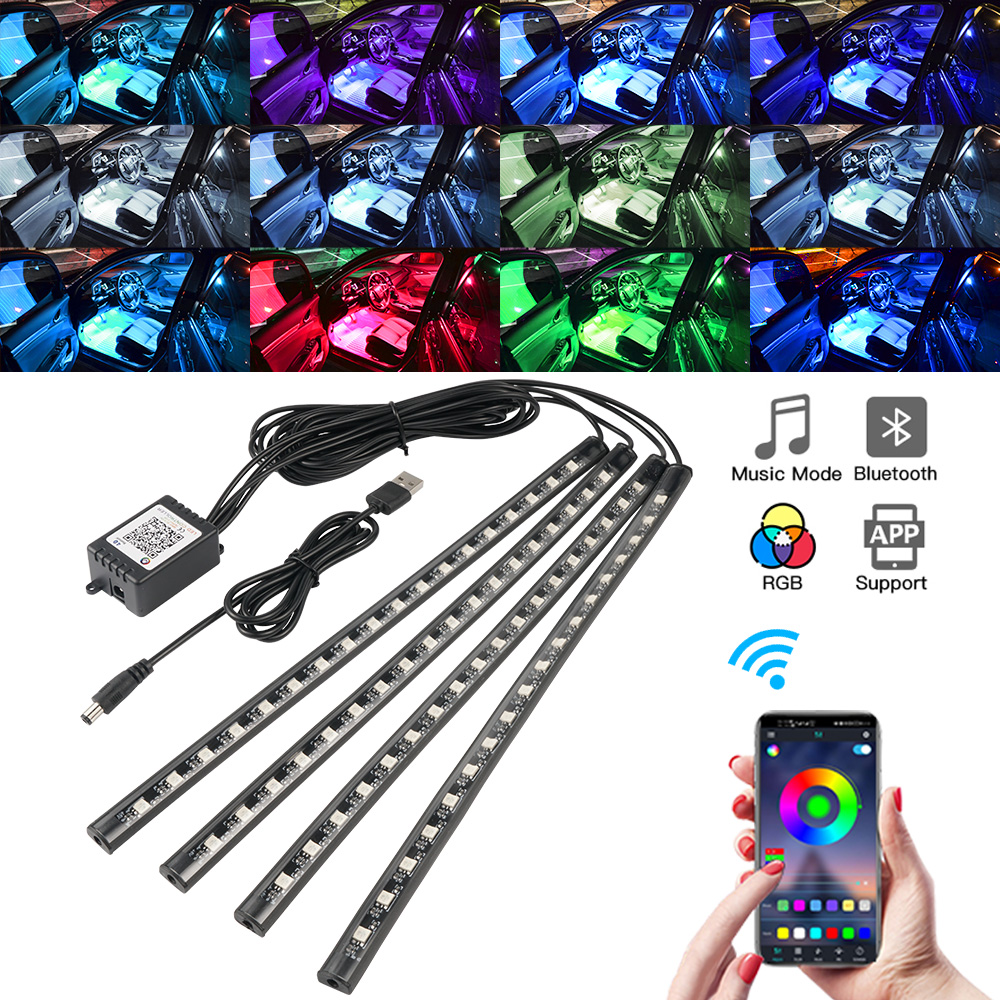 นีออน LED ภายในรถ APP เพลงรีโม - Led Ambient Interior Car Lights App Control บทวิจารณ์และราคา