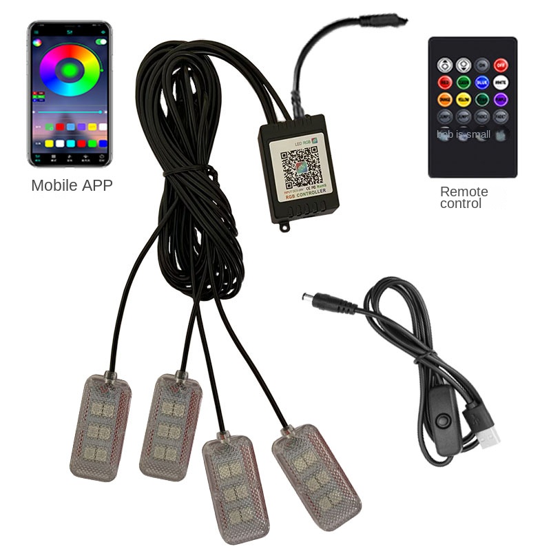 ไฟส่องเท้าภายในรถยนต์ LED ควบค - Led Ambient Interior Car Lights App Control บทวิจารณ์และราคา