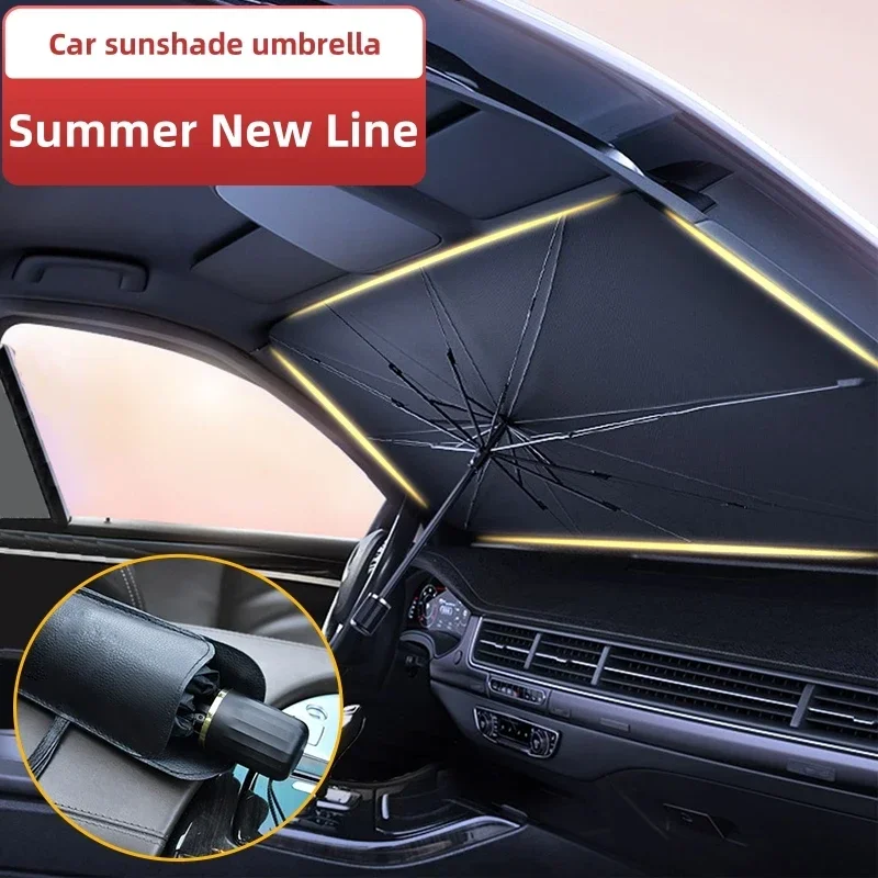 ร่มบังแดดรถยนต์แบบพกพาสำหรับกร - Car Sunshade Windshield Umbrella Foldable บทวิจารณ์และราคา