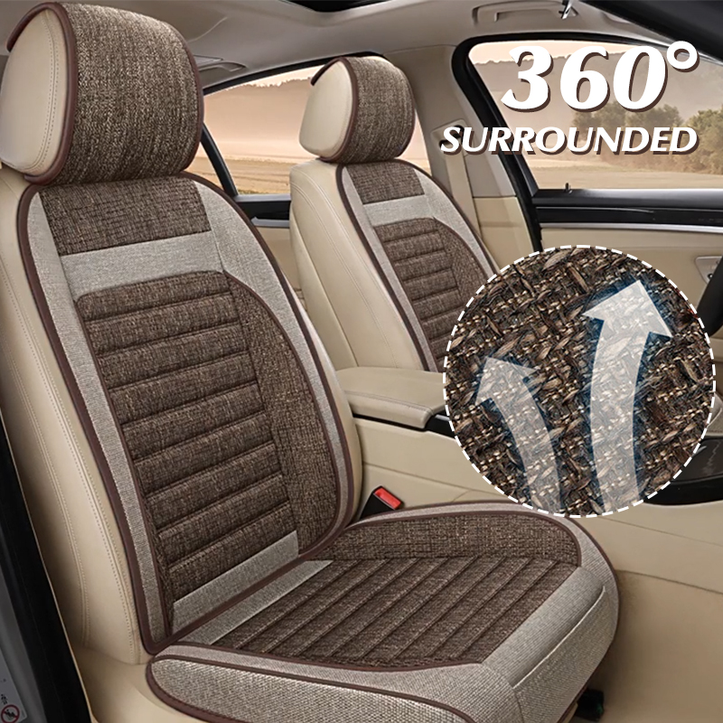 ชุดคลุมเบาะรถยนต์ผ้าลินินแบบเต - Leather Car Seat Covers Full Set Universal บทวิจารณ์และราคา