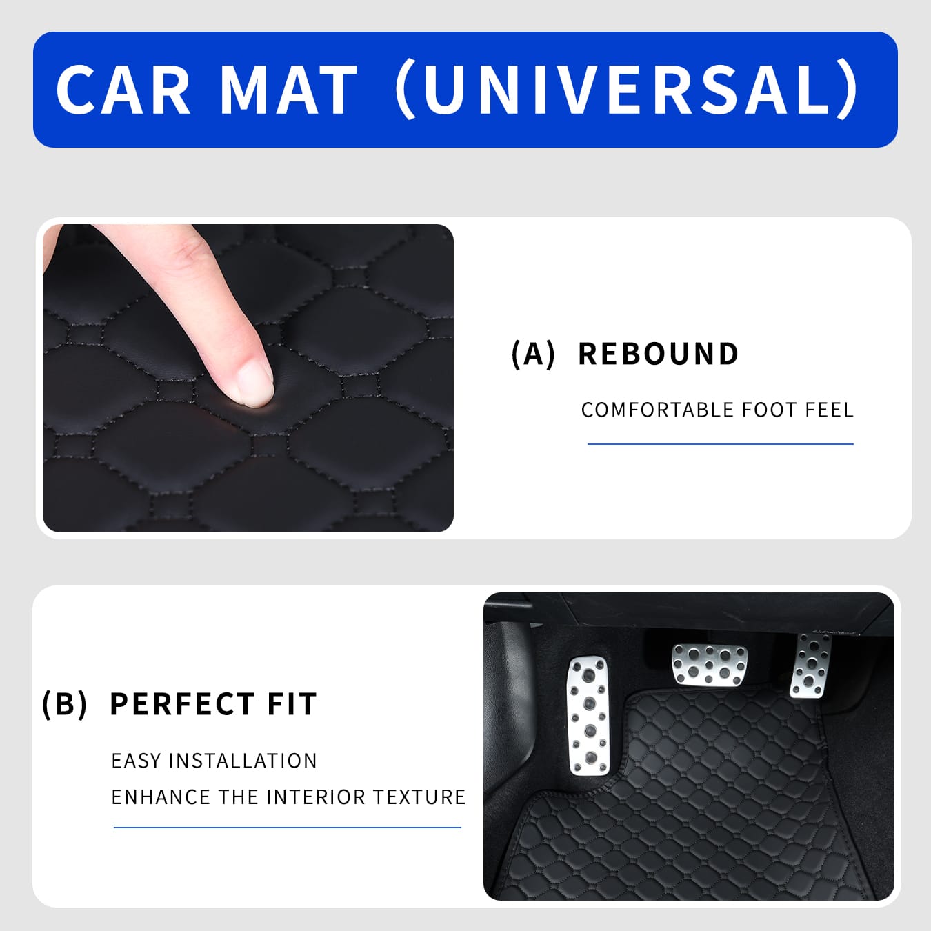 ชุดพรมปูพื้นรถยนต์ครบชุด ใช้ได - Car Floor Mats Universal Waterproof Leather บทวิจารณ์และราคา