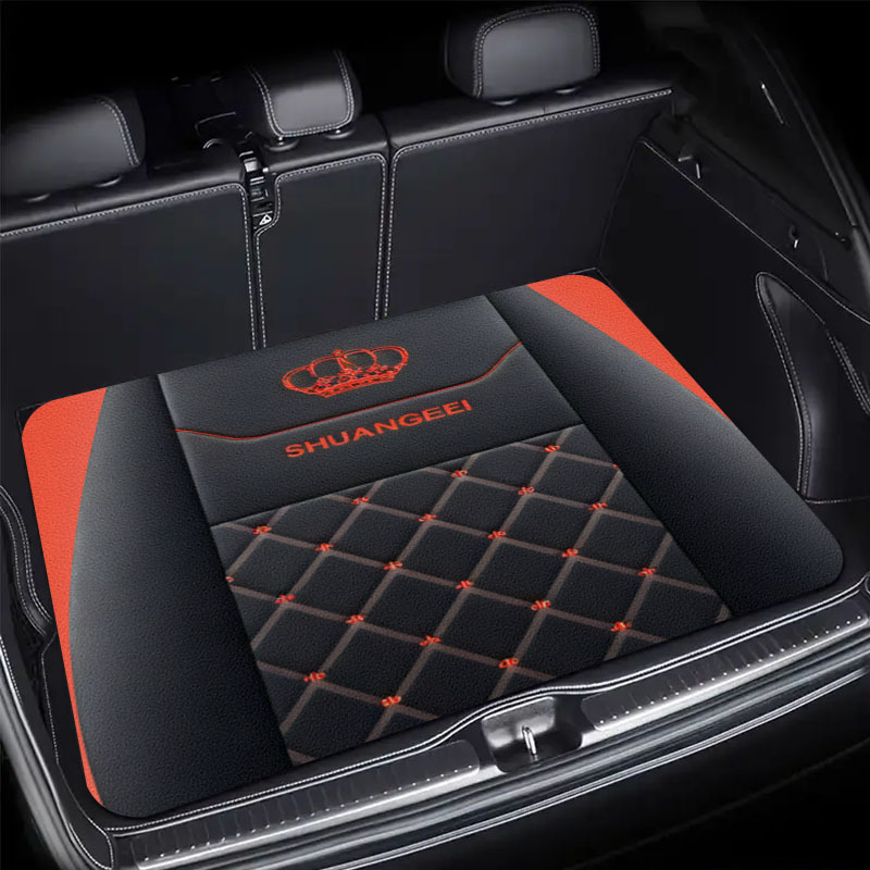 พรมปูพื้นรถยนต์สุดหรู สีดำแดง  - Car Floor Mats Universal Waterproof Leather บทวิจารณ์และราคา