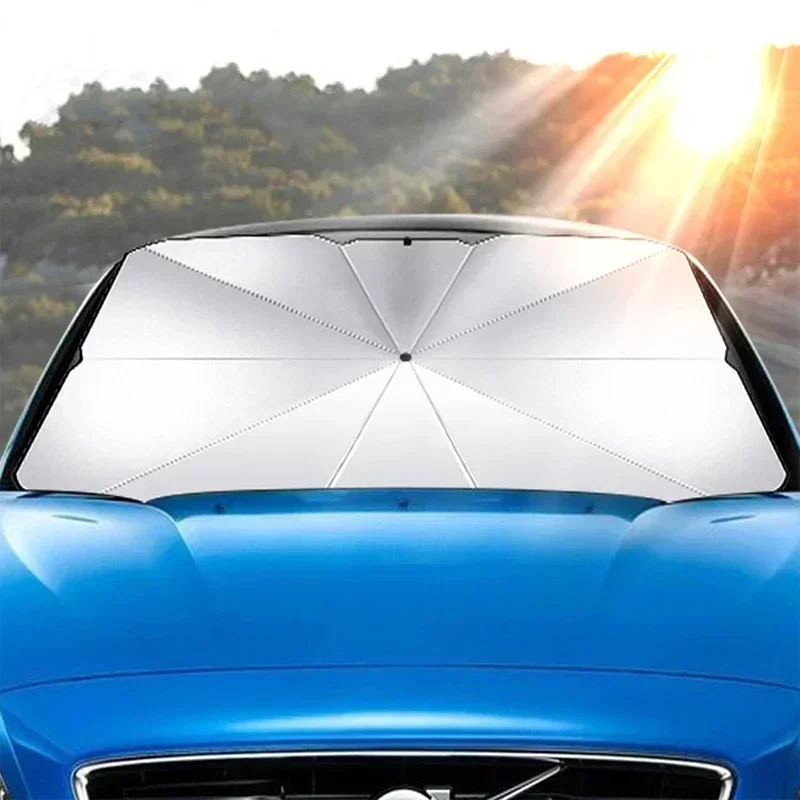 ม่านบังแดดรถยนต์แบบพับได้ ร่มบ - Car Sunshade Windshield Umbrella Foldable บทวิจารณ์และราคา
