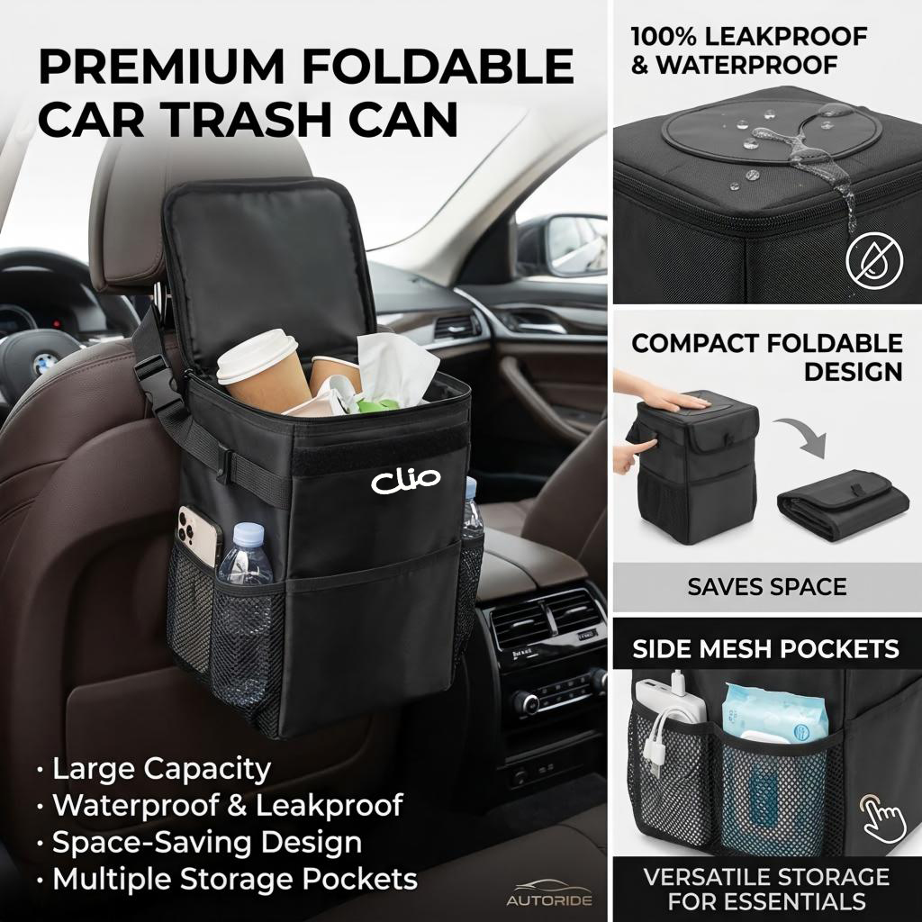 ถุงเก็บขยะในรถยนต์กันน้ำ ถุงเก - Waterproof Car Trash Can With Lid บทวิจารณ์และราคา